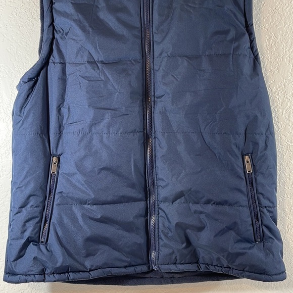 Vigo Navy Blue Front Zip Vest 100% Nylon Zip Pockets Size 2XL - Picture 3 of 8